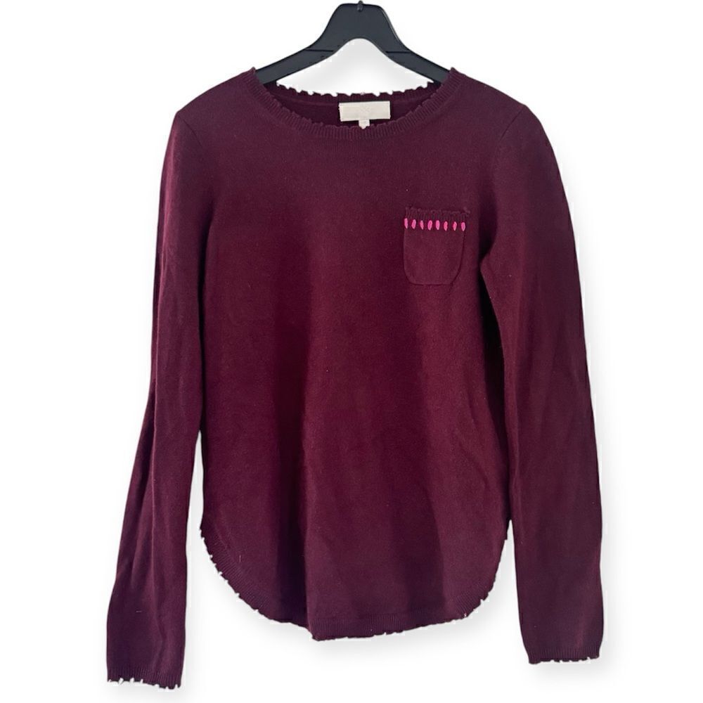 Lisa Todd Women’s 100% Cashmere Frayed Hem Sweater Size Small